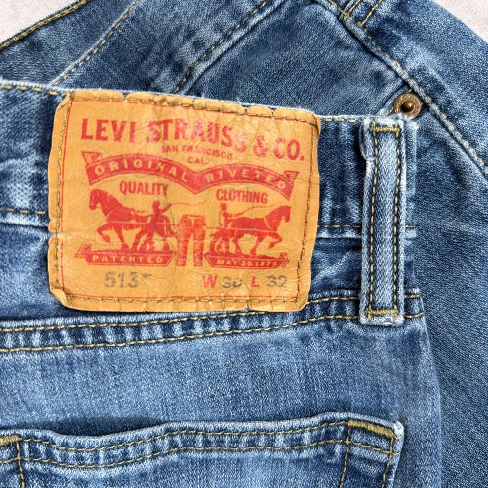 Levi's 513 Slim Straight Jeans Medium Wash Denim W30 L32 Blue Mens Casual Pants